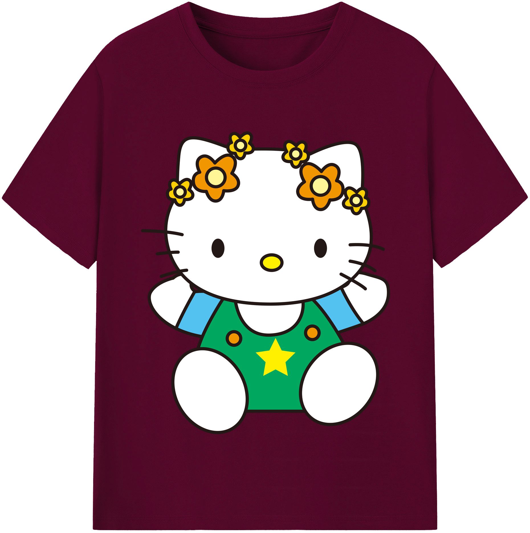 （画像用） Hello Kitty ハローキティ レディースカジュアルプリントTシャツ（綿100％）